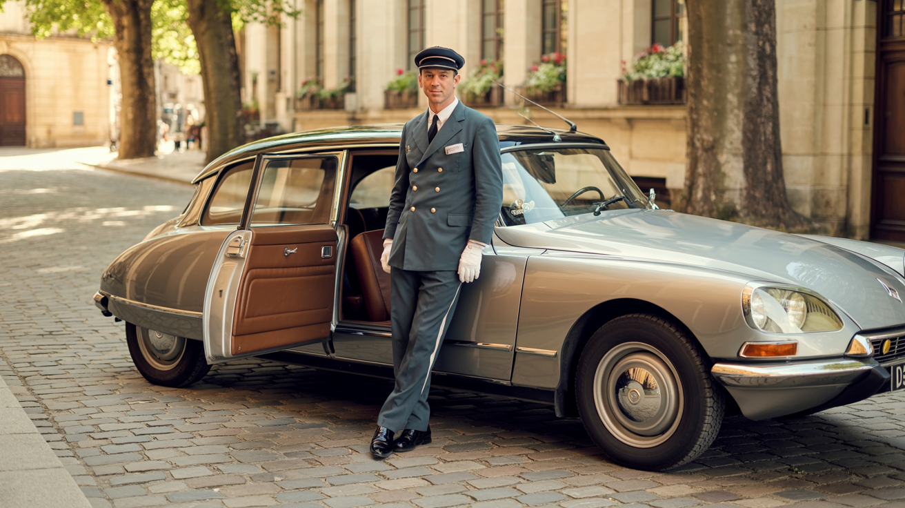 Chauffeur et voiture de collection